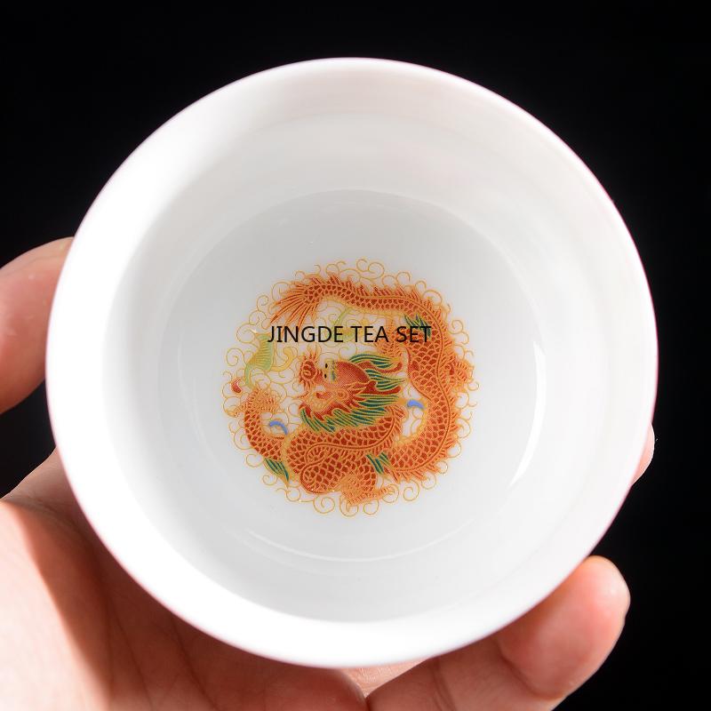 1pcs Ceramic Golden Dragon and Phoenix Master Cup Cloisonn É Large Tea Cup Kung Fu Tea Set 150ml