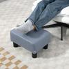 Microfiber Cloth Footstool Small Foot Rest Rectangle Sofa Stool For Bedroom Living Room Grey