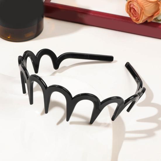 Женская повязка на голову, нескользящая, с зубчиками, из невыцветающего материала, повязка для волос, яркий цвет, головной убор для купания, аксессуар для волос