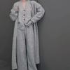 Vest Cardigan Wide-leg Pants Three-piece Casual Style Set Autumn and Winter New Solid Color Sweater