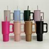 Индивидуальный вакуумный термостакан с двойными стенками 40 унций, кружка из нержавеющей стали 40 унций, металлические термостаканы с ручкой