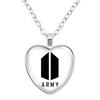 BTS Ожерелье в форме сердца, кулон BTS, украшение, подарок для фаната K-pop ARMY.