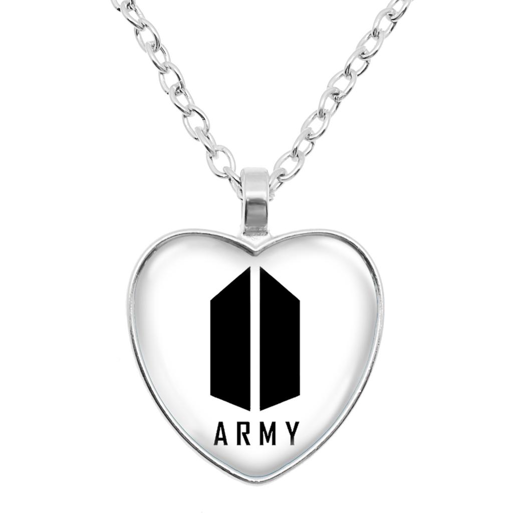 BTS Ожерелье в форме сердца, кулон BTS, украшение, подарок для фаната K-pop ARMY.