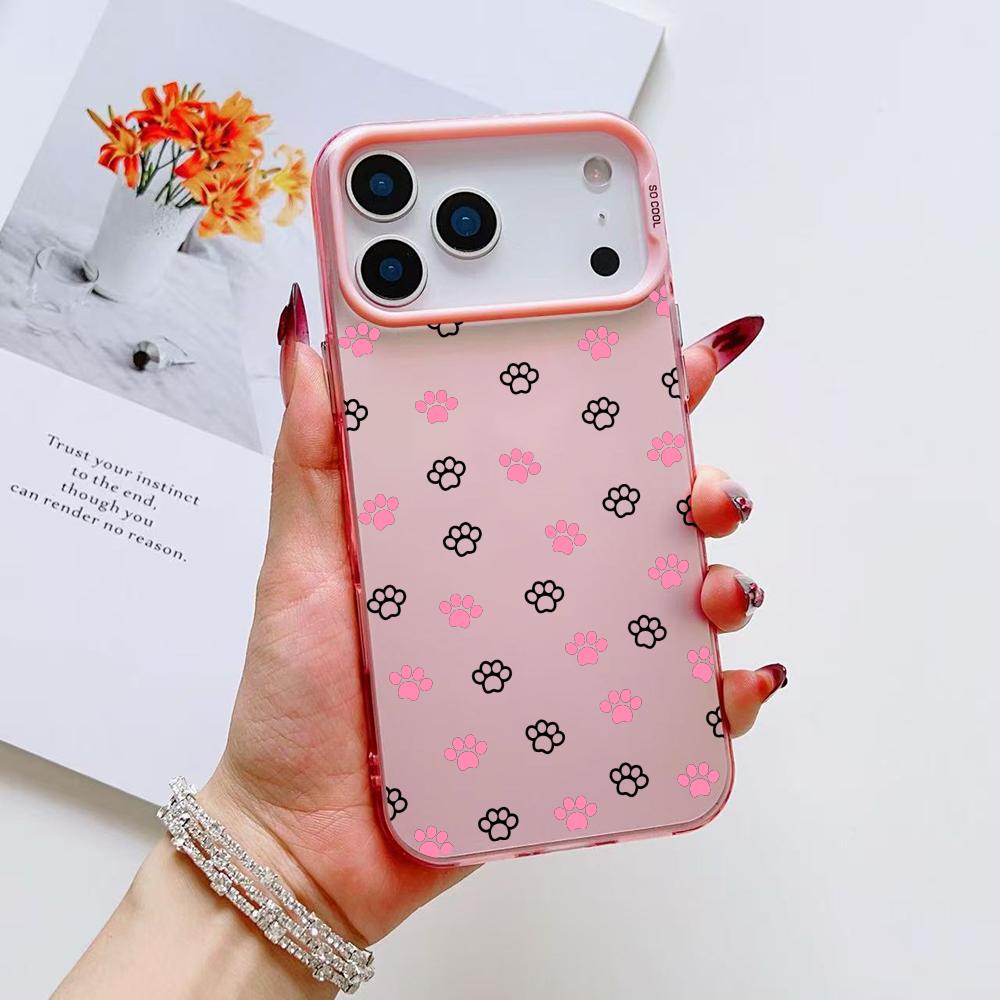 Чехол для телефона с рисунком милых собачьих лапок для iPhone 17 16 15 14 13 12 11 Pro Max Air Матовый Лазерный Аврора Ударопрочный Funda