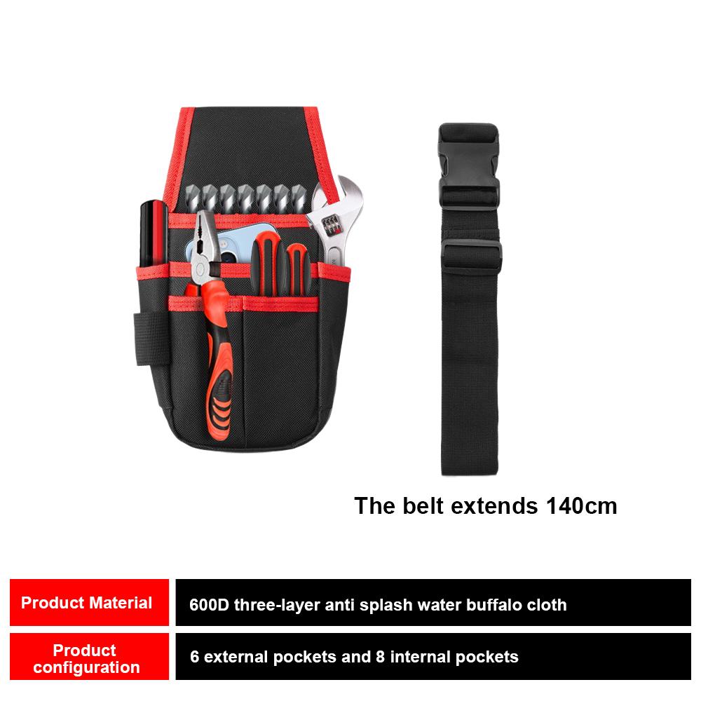 Multiple Pocket Tool Waist Pack Waterproof Holster Power Tool Electrician Toolkit Drill Waist Bag Screwdriver Hardware Organizer