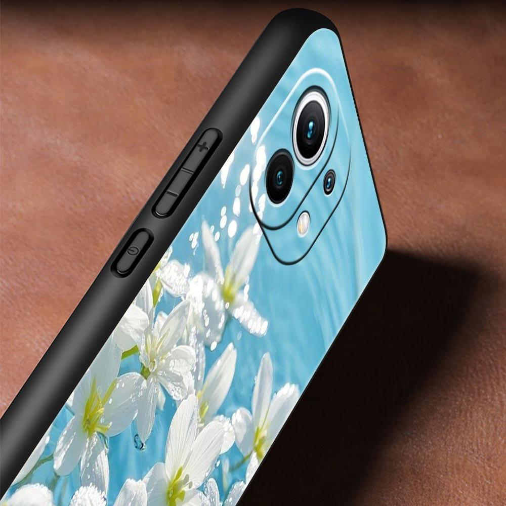Чехол для телефона для Xiaomi Mi 15 14 13 12 11 Lite 14T 13T 12T 11T Pro Poco X7 X6 X5 X3 Pro F6 F5 F4 Мягкий Бледный Маленький Цветок