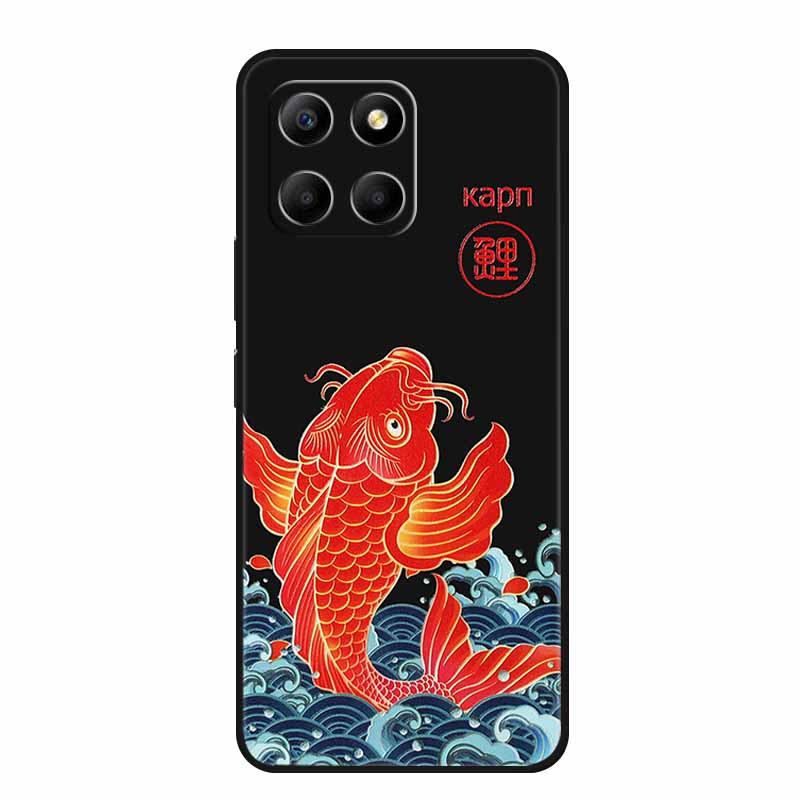 3D Тисненый Чехол Для Honor Play 9A 2024 X5b Plus X8C X6C 4G Чехол Для Телефона 9 A X 8 6 C Coque Цветы Черный Силикон Мягкая Задняя Крышка