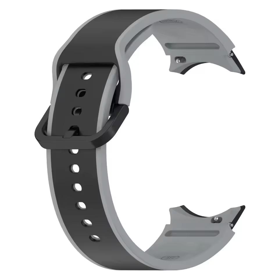 Мягкий силиконовый ремешок без зазоров для Samsung Galaxy Watch 7/6/5/4 40 мм 44 мм 5 Pro 45 мм, двухцветный браслет для часов 6/4 Classic 42 мм 46 мм 47 мм.