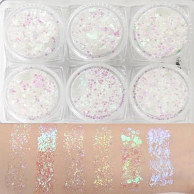 Набор из 6 гелевых блесток Dainatori Eye Pearl Glitter Gel, 1 шт., белый глиттер B