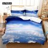 Белые облака, комплект постельного белья с изображением пейзажа, комплект пододеяльников, комплект постельного белья с 3D-печатью, комплект постельного белья размера «queen size», модный дизайн