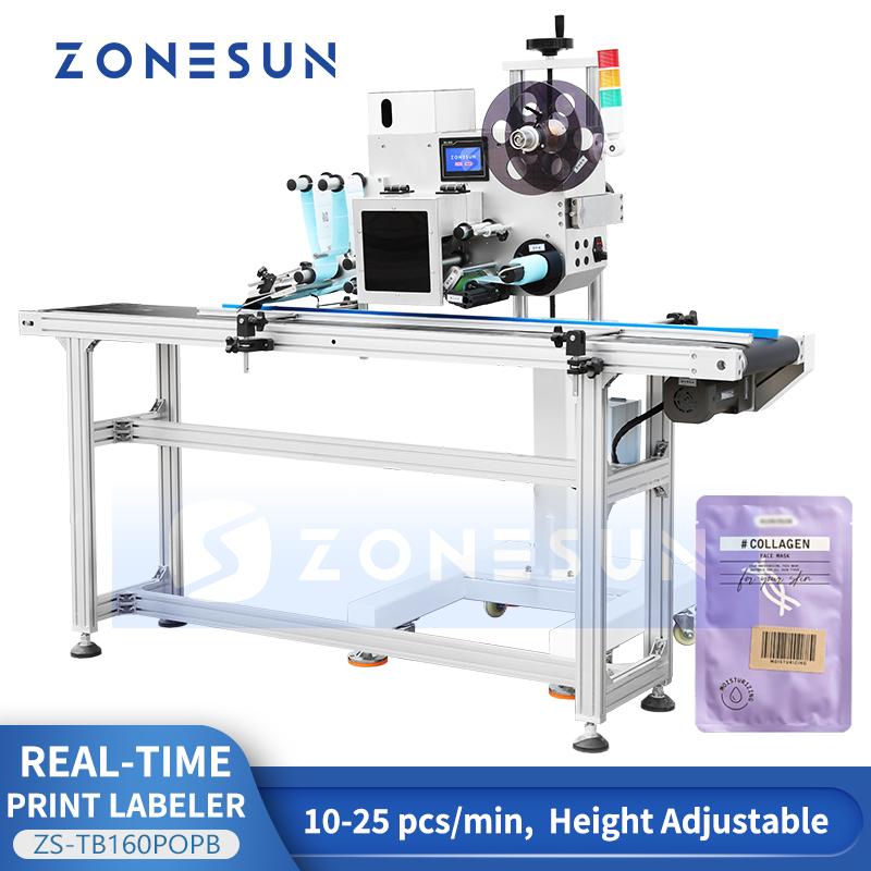 ZONESUN ZS-TB160POPB Print and Apply Label Applicator for Flat Surface Real-Time Label Printer