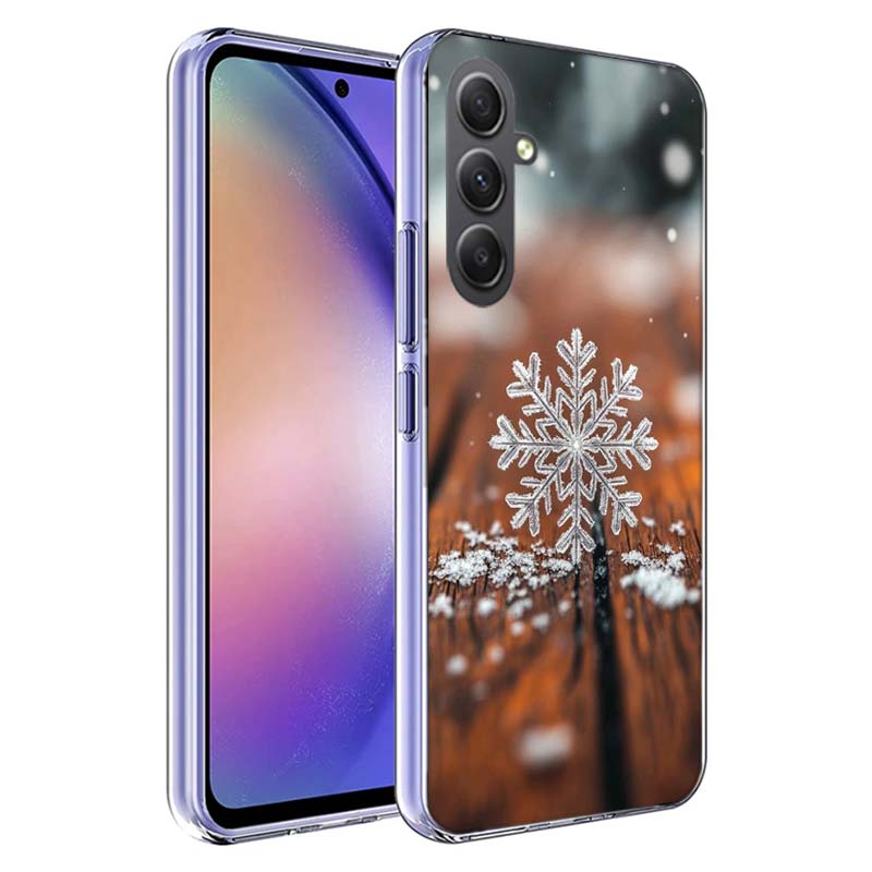 Снежинка Зимний Белый Снег Рождественский Чехол для Телефона для Samsung A17 A37 A57 A07 A16 A26 A36 A56 A06 A02S A12 A22 A32 A52S A04S A14
