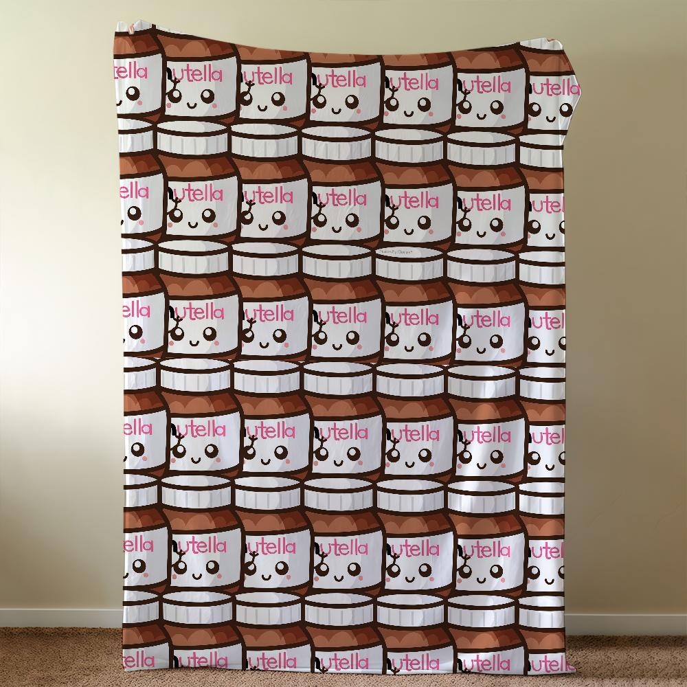 N-NutellaS-ES Логотип Роскошное одеяло Плед Супер Уютный Плюшевый Гостиная Диван Диван Детские Подарки на День Рождения
