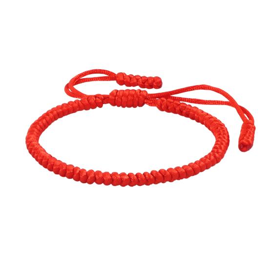 Unisex Hand Rope Adjustable Handmade Braided Solid Color Thick Anti-break Lightweight Stackable Wristband Symbolic Colors