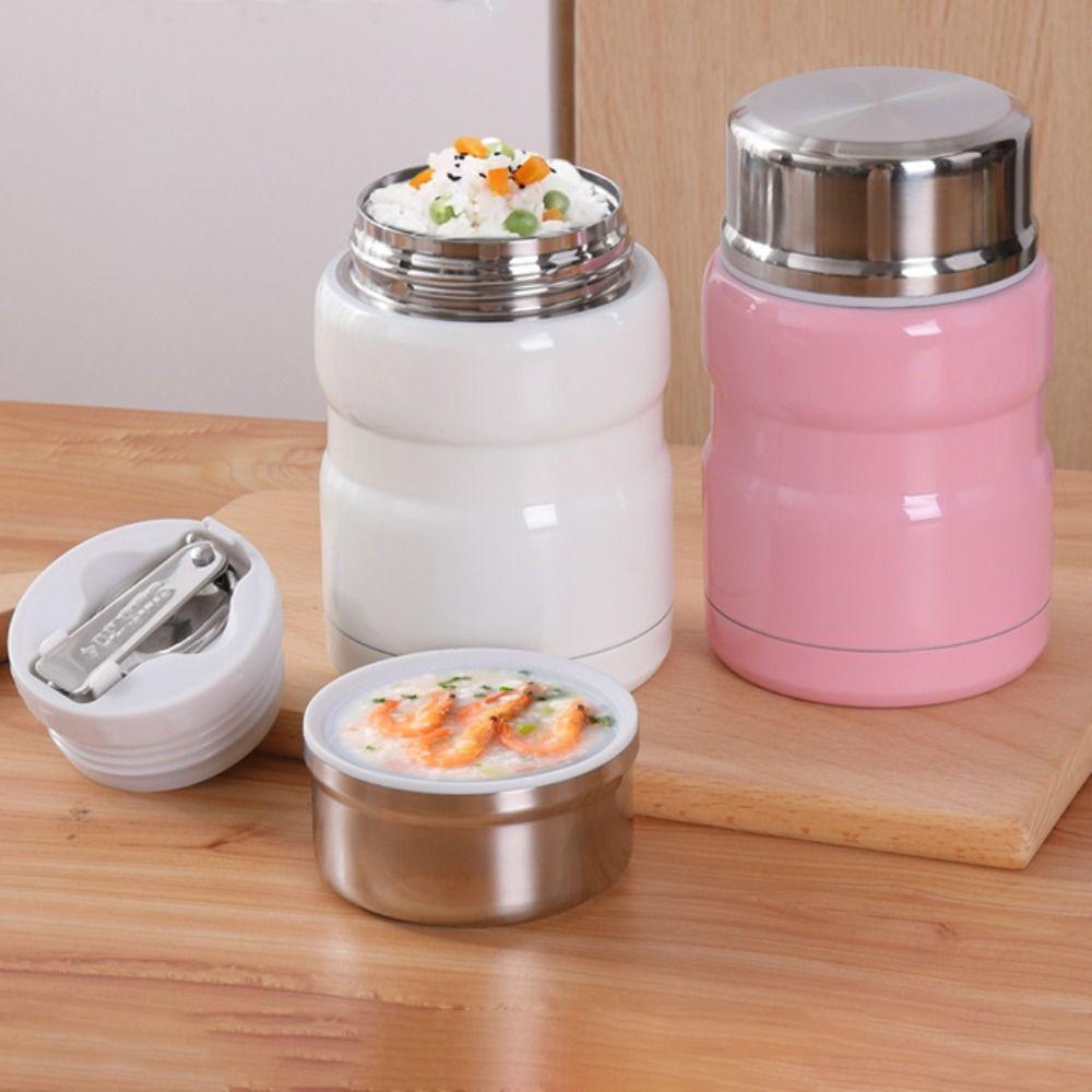 Large Capacity 750ml Thermal Food Jar with Spoon Soup Jar Durable Thermos Cup School