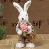 Милая соломенная пасхальная фигурка кролика, скульптура зайчика, поделки, стоящее животное для стола, свадебное, комнатное украшение, подарок