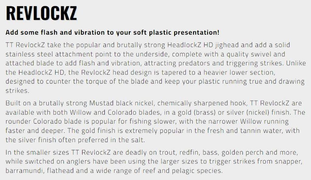 Tackle Tactics Revlockz HD NC Jig Head 1/2 Oz 3/0 2/pack (9575)