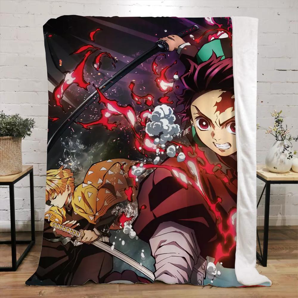 Demon Slayer Смешное одеяло Кровать Индивидуальные одеяла и пледы Микрофибра Постельное белье Дом и украшение Пляжное полотенце Вязаный плед Наколенник