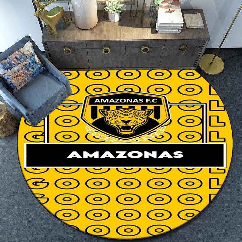 Amazonas Fc Goal Round Rug for Livingroom,Bedroom, Palyroom, Chair Rug, Area rug, Circle Carpet, Large Size Fan Christmas gift