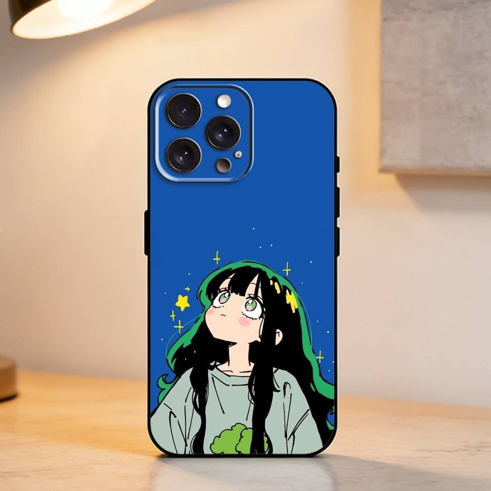 C-Cute G-Girl Иллюстрация Чехол Для Телефона Для iPhone 17,16,15,14,13,12,11 Plus,Pro Max,XS,Мягкий Силиконовый Черный Чехол