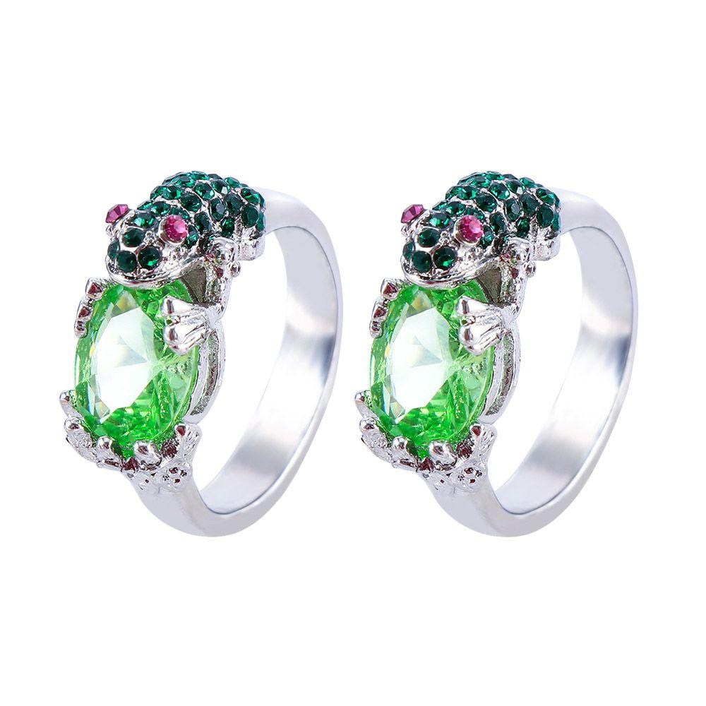 Кольцо для пальца с огранкой в виде овала, очаровательная зеленая богатая лягушка, аксессуары, ювелирные изделия, свадебный подарок на день рождения