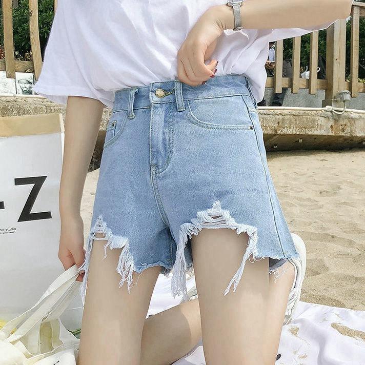 Летние женские джинсовые шорты, классические винтажные повседневные джинсы с высокой талией, женские шорты, брюки