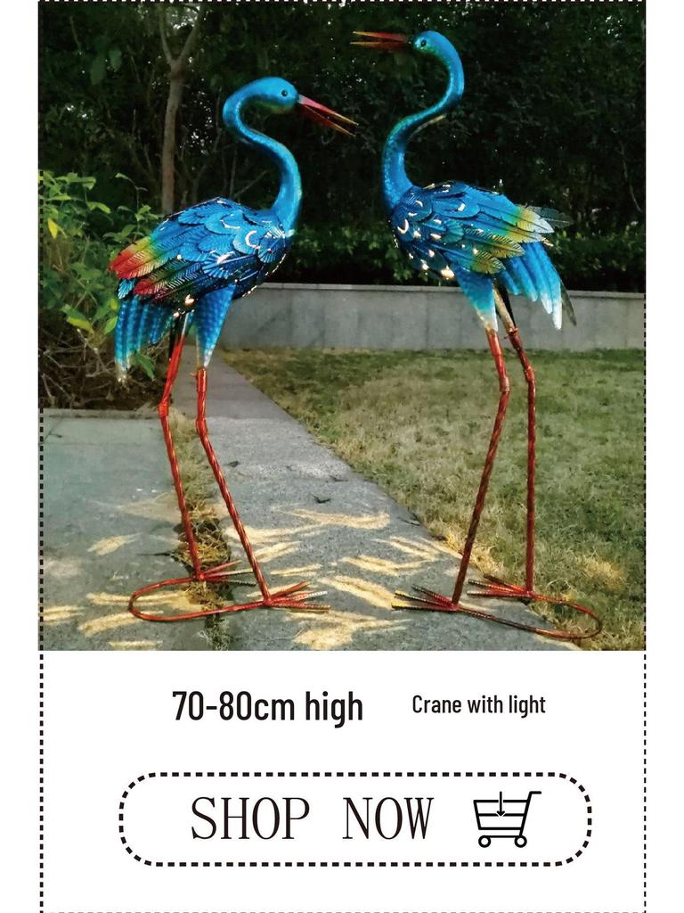 European & American Outdoor Garden Luminous Wrought Iron Swan Ornaments Solar Lights