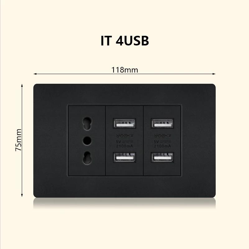 Италия Чили Мексика розетка с USB Smart Type-c 20 Вт быстрая зарядка настенная вилка, Бразилия электрический выключатель света двойная usb розетка