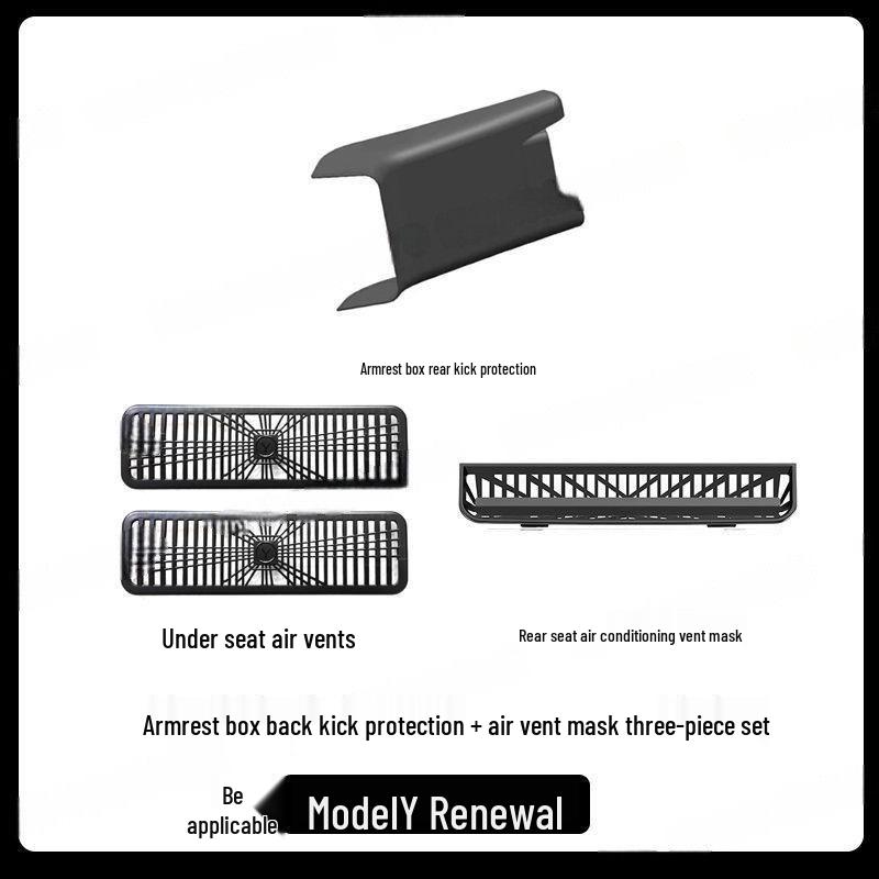 Антипинающие коврики для центральной консоли и задних сидений Tesla Model Y 2025 года