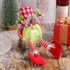 Cheerful Christmas Gnome Doll Long Hat Round Leg Checkered Faceless Nose Vibrant Color Doll Ornaments Home Decor