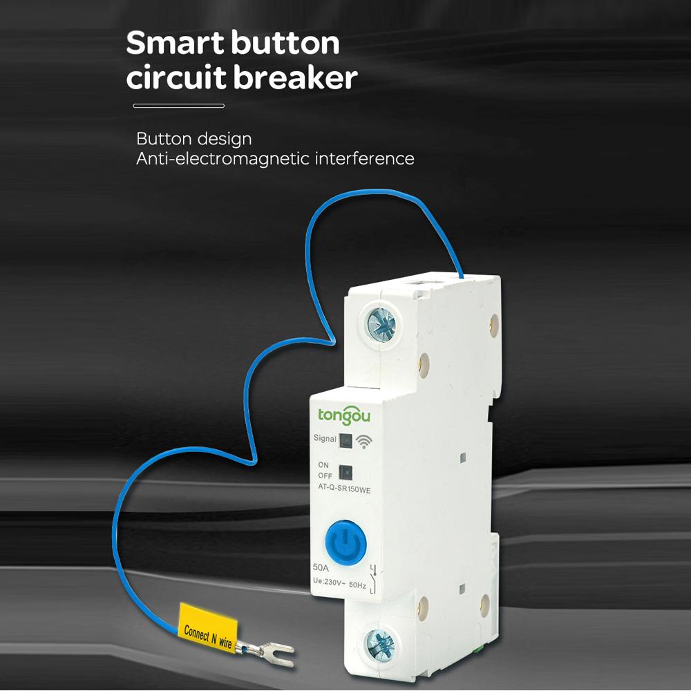 Интеллектуальный автоматический выключатель WIFI 1P DIN?Rail Switch Управление через приложение Ewelink, совместимое с Alexa и