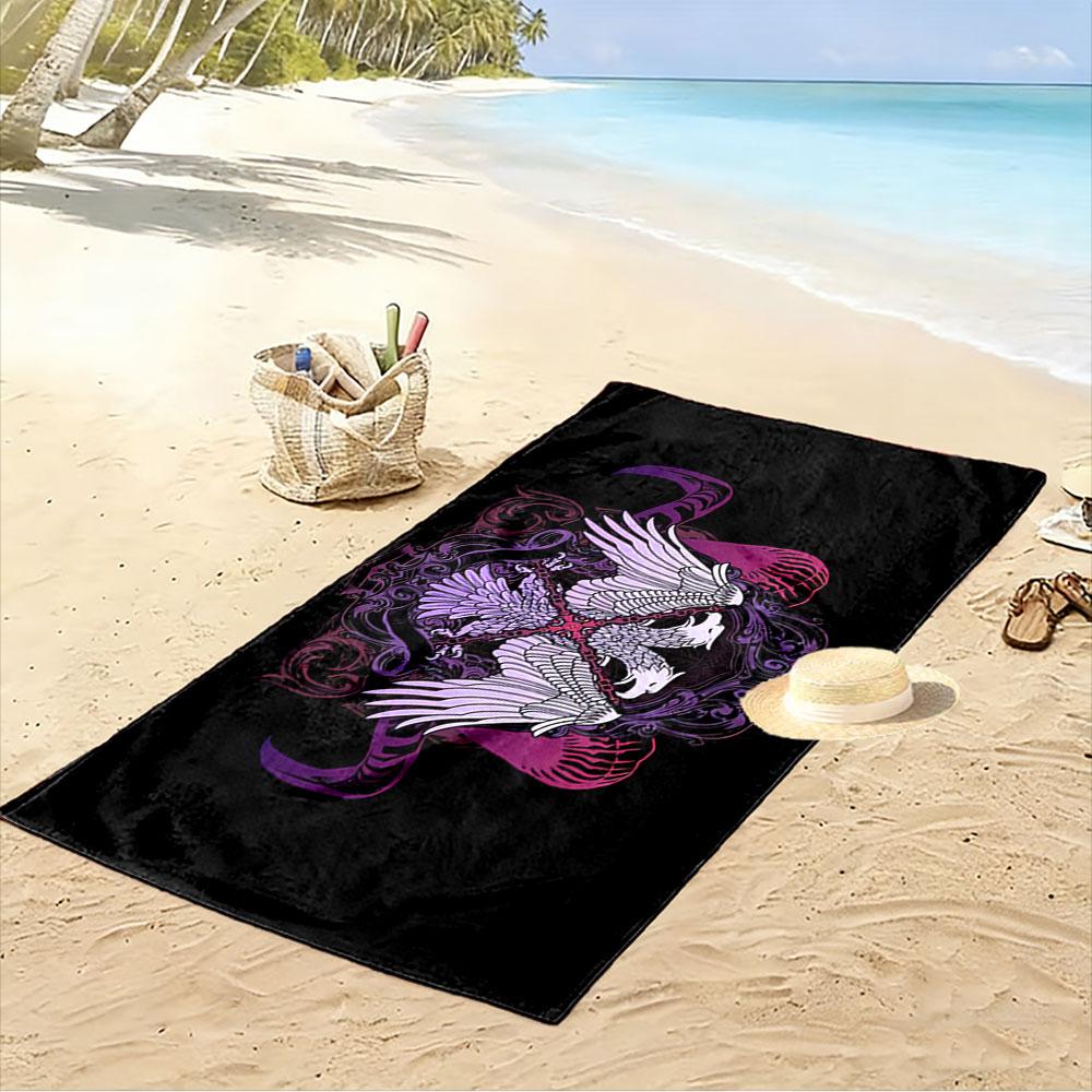 Large Beach Towel with Gothic Double Headed Eagle, Quick Dry, Soft and Absorbent, Fade Resistant, for Beach Pool Travel