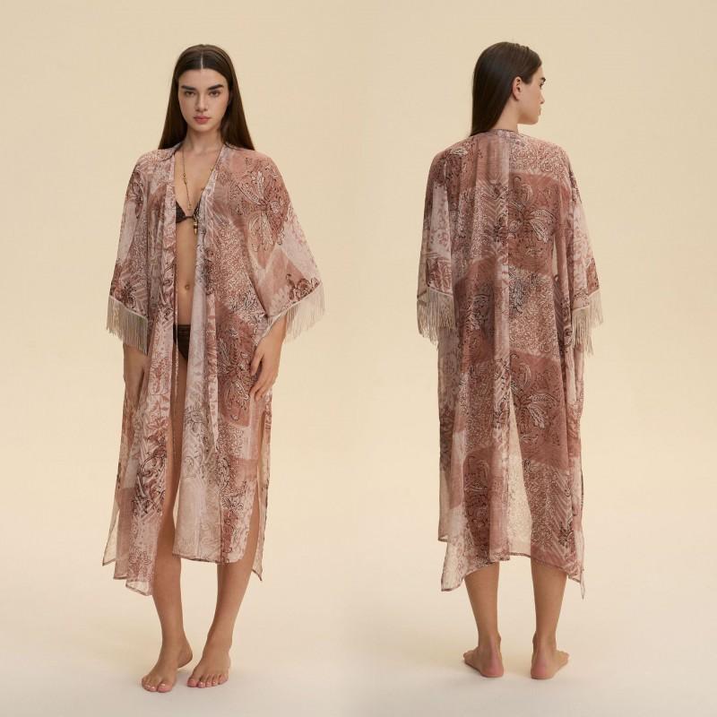 Chiffon Nightgown Beach Cover Up Robe Women One Size Lightweight Loungewear