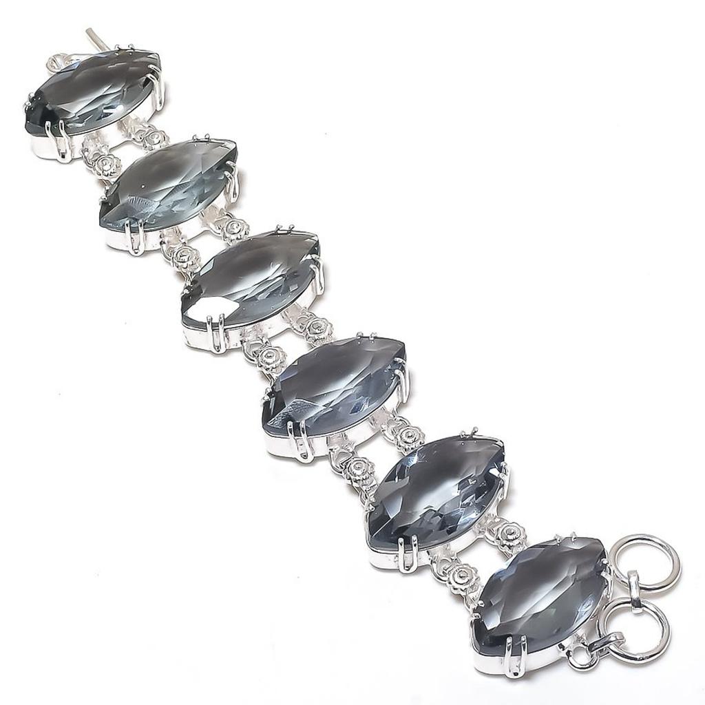 Alexandrite Quartz Marquise Shape Gemstone Bracelet Adjustable Link Jewelry 8"