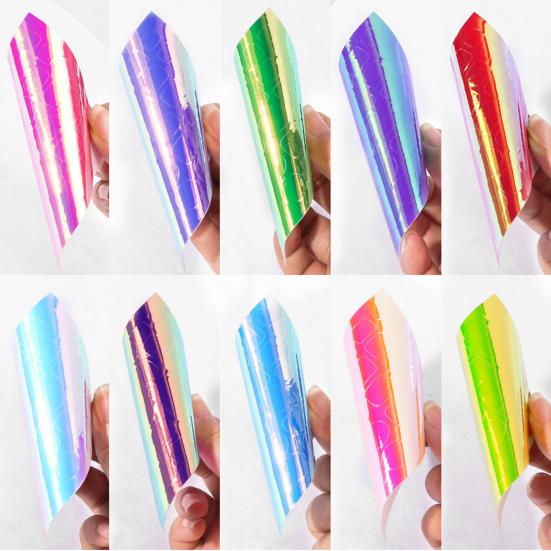 10Pcs/11Pcs/16Pcs Nail Ice Sticker Aurora Effect Reflective Colorful Foil Film Sparkling Glass Ice Cube Decoration for Manicure