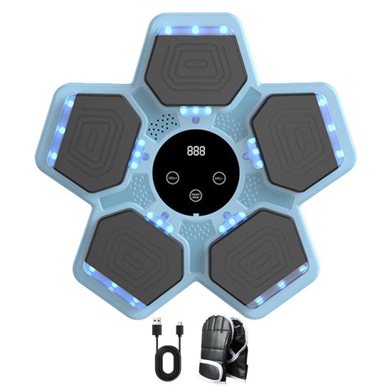 Музыкальный боксерский тренажер с перчатками, настенный, режимы скорости, регулируемый светодиодный дисплей, электронный боксерский тренажер, мишень для отработки ударов, оборудование для тренировок