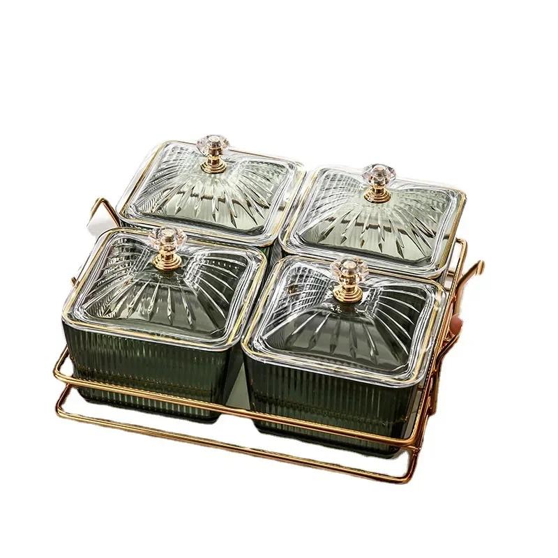 Прозрачная квадратная десертная банка, блюдо, решетка, тарелка для салата из сухофруктов, закусочные тарелки, емкость для хранения продуктов, поднос для консервирования, коробка с крышкой, миска, посуда