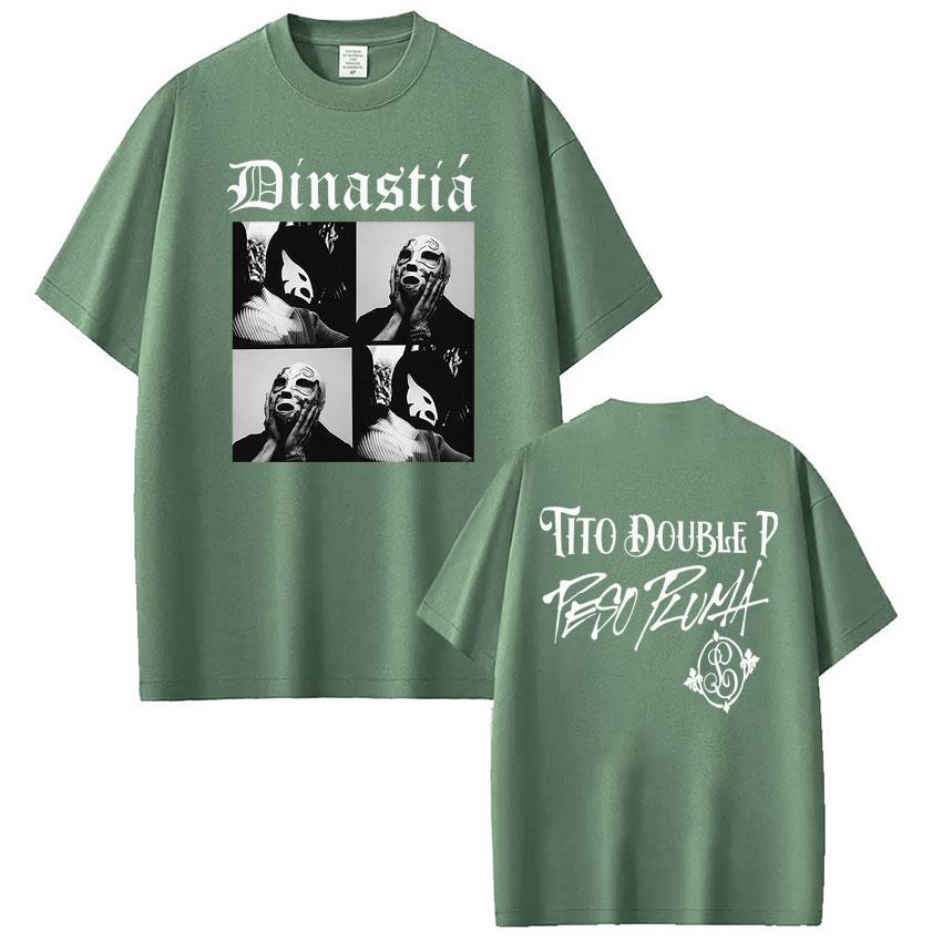 Rapper Peso Pluma Tito Double P Dinastia Album Vintage Print Tees Men Women Fashion Tshirts Gothic Punk Casual Cotton Tshirt