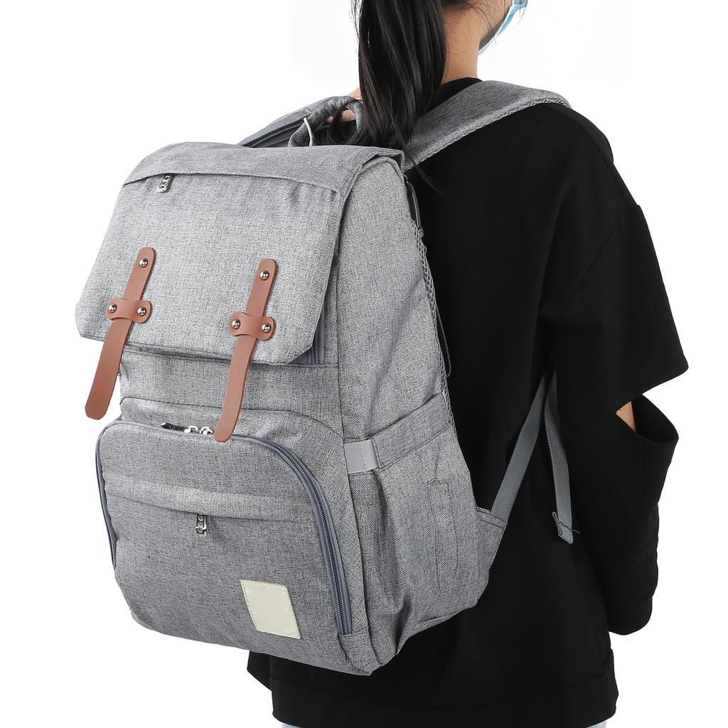 Mommy Bakcpack Водонепроницаемая сумка для подгузников для беременных Большая вместимость Подвесная сумка для коляски Серый