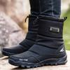 Men's Winter Snow Boots with Warm and Fluffy Cotton Shoes Men's Waterproof and Non Slip Thick High Top Outdoor Boots