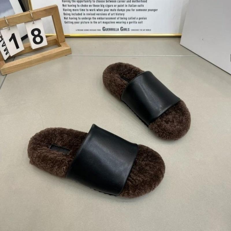 Fashion Flats Women Slippers Fur New Casual Shoes Suede 2025 Winter Open Toe Sandals Cozy Walking Slingback Woman Flip Flops Zapatos
