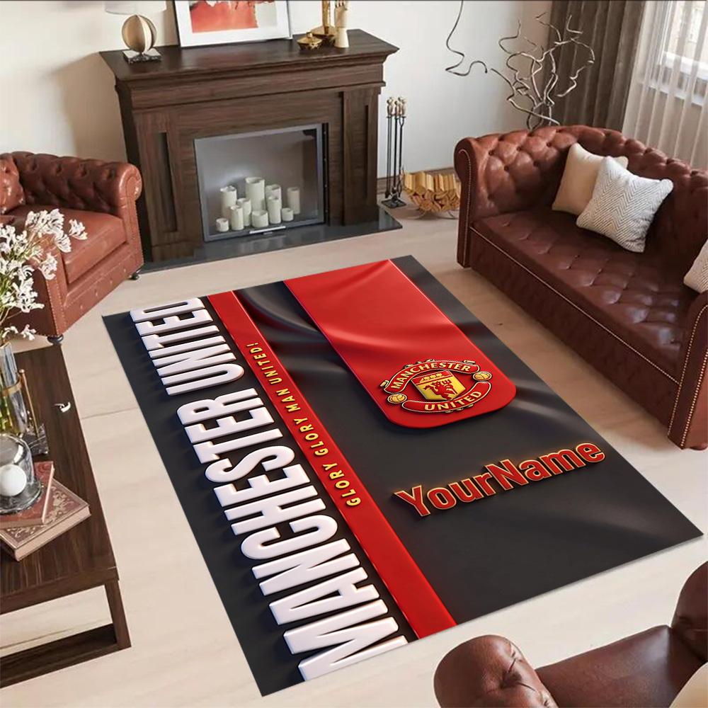Manchester Customized Name Carpet Design for Foyer Decorate room Outdoor Balcony Antislip Carpet Anime Office Decor Best for Christmas