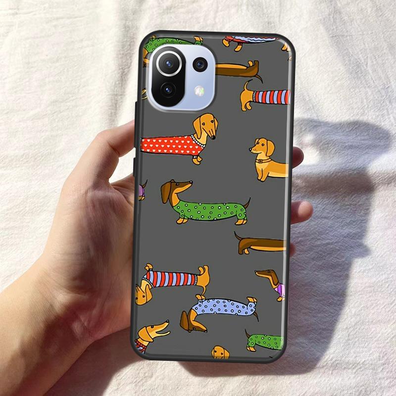 Cartoon Dachshund Sausage Dog For POCO F5 F3 F4 X4 GT M5s X3 X5 Pro Phone Case For Xiaomi 12T 11T Pro 12 X 13 Lite Cover