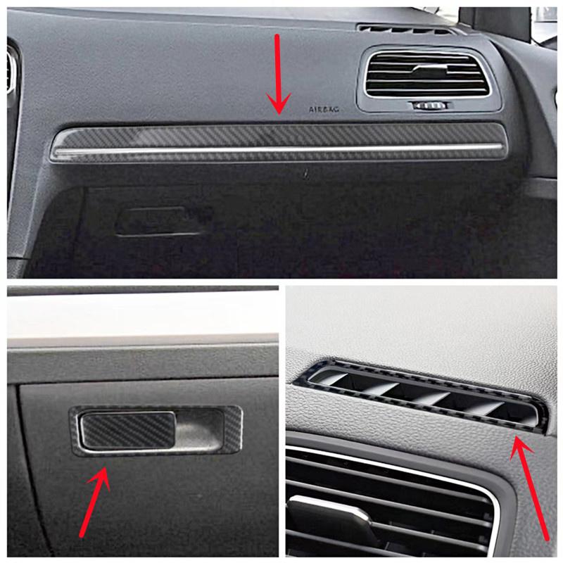 Автомобильный второй пилот, бардачок, бардачок, модификация крышки, накладка, полоски, наклейки для Volkswagen Golf 7, интерьер