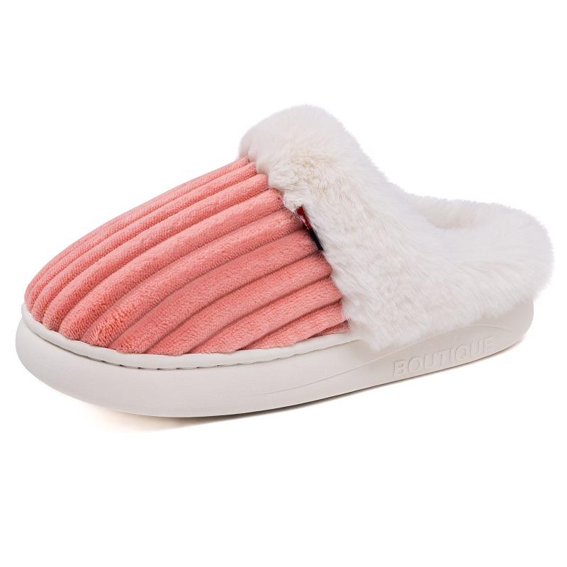 Cotton Shoes Women's New Winter Velvet Thickened One-pedal Home Cotton Shoes Casual Versatile Warm Cotton Slippers