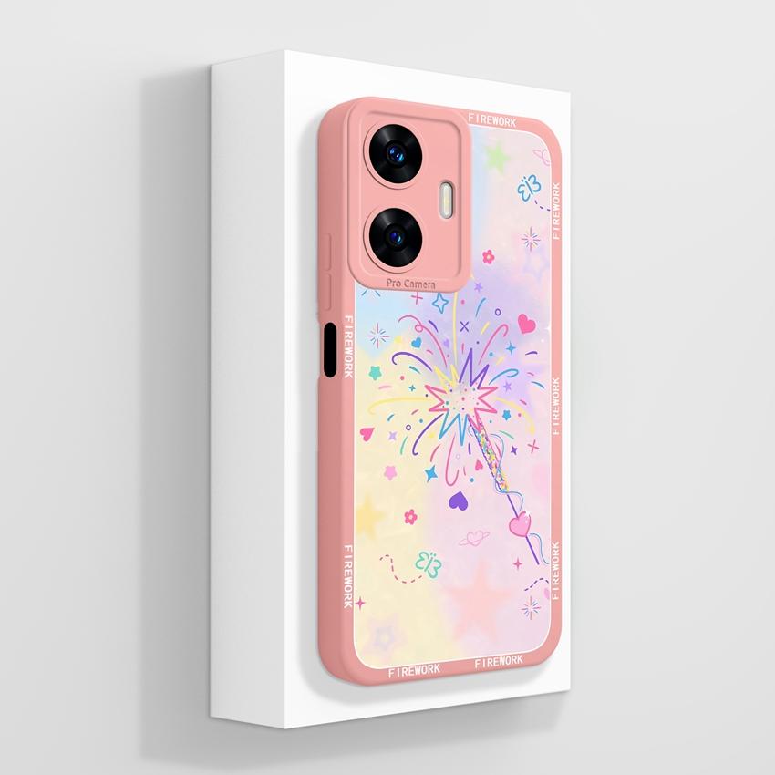 Красивые чехлы для телефона в форме сердца любви для Realme C55 C35 C25 C20 C15 C11 C21Y C25Y Мягкий жидкий силиконовый бампер Противоударный защитный чехол для Realme Casing
