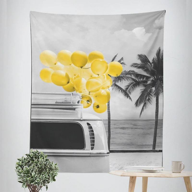 Креативный декоративный гобелен в серо-белых тонах для украшения стен дома, офиса, гостиной, гобелен