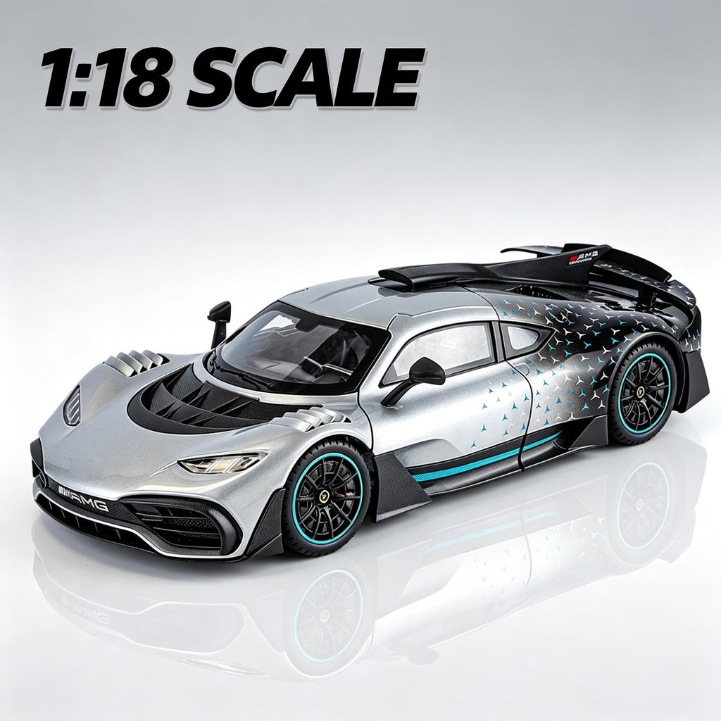 Большая модель спортивного автомобиля AMG-ONE 1/18, литая из сплава, с имитацией звука и света, коллекция для взрослых, подарок мальчику на день рождения