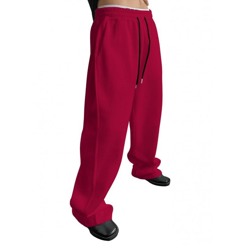 High-Waisted Drawstring Sweatpants Men Loose Fit Casual Lightweight Breathable Fleece-Lined