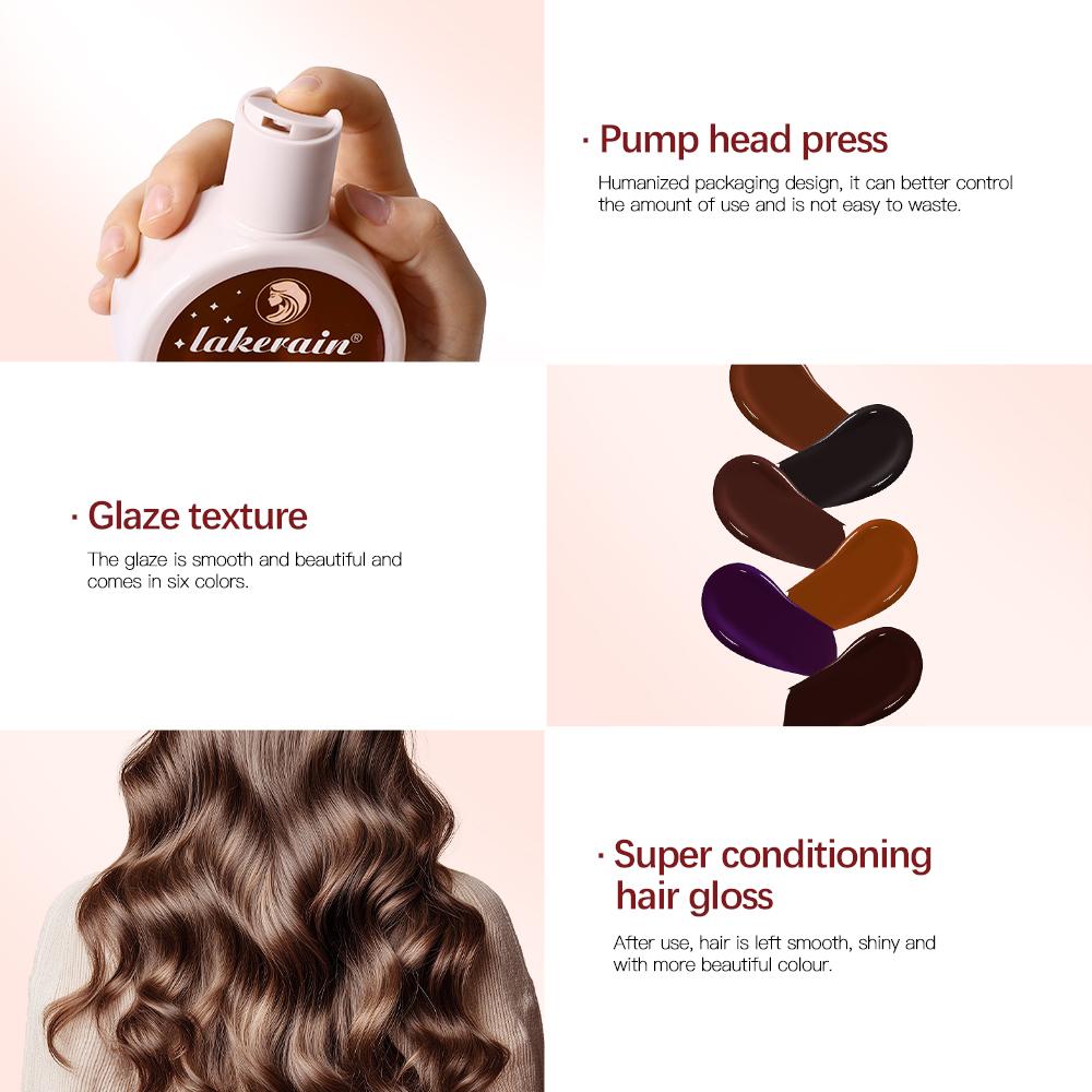 Глазурь для волос Super Gloss Цветная Кондиционирующая Блеск Смываемая Полуперманентная Глазурь для волос, улучшающая цвет, Питает и Восстанавливает, Легкая